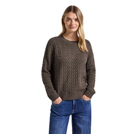 Street One Women's Cuddly Textured Jumper, Dark Nomad Brown Mel., 40
