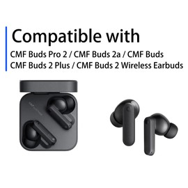 NANLANFAN Replacement Memory Foam Ear Tips for CMF Buds Pro 2, CMF Buds 2a, CMF Buds 2, CMF Buds 2 Plus Wireless Earbuds, 3 Pairs (S/M/L, Black)