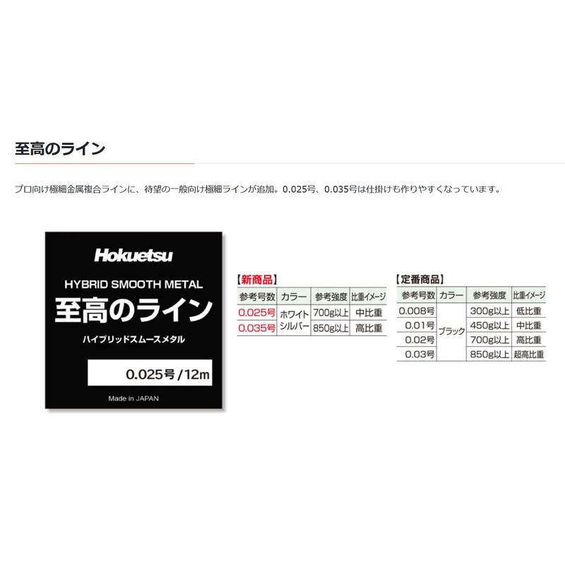 Hokuetsu Sangyo Supreme Line [Competition Only] No. 0.035 12m White