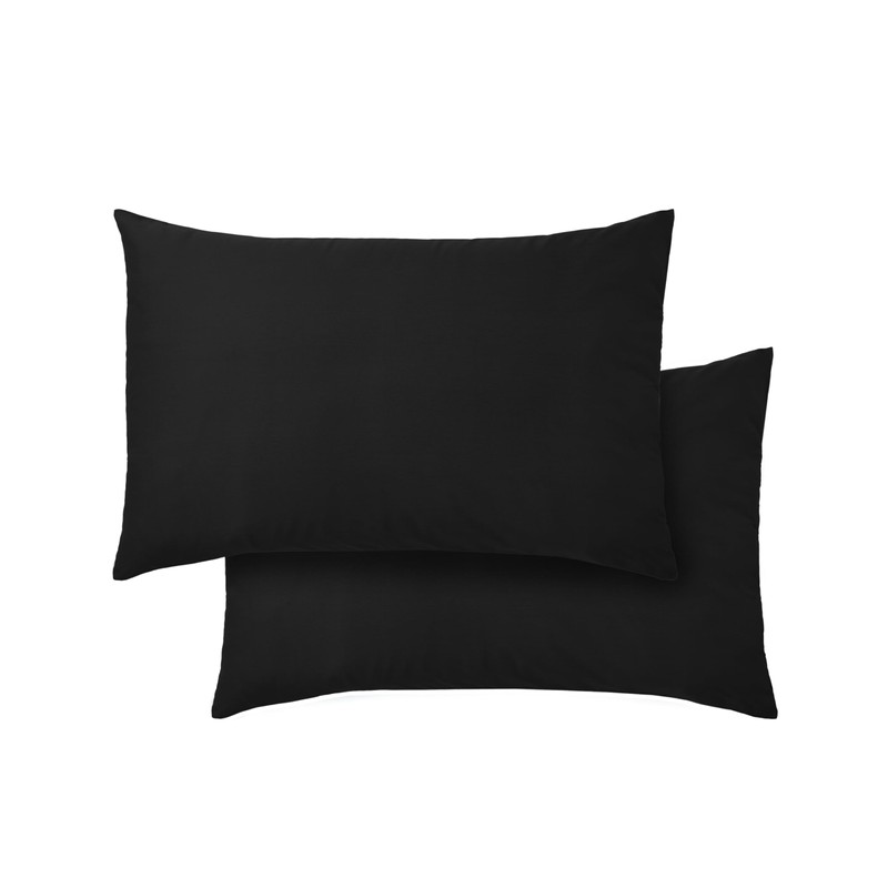Bianca 400 Thread Count Cotton Sateen Standard Pillowcase Pair Black