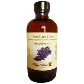 OliveNation Grape Flavoring Extract for Baking, Flavor Pies, Fillings, Sauces, Cakes, Beverages, PG Free, Non-GMO, Gluten Free, Kosher, Vegan - 4 ounces