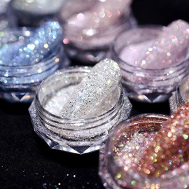 8 Colors Shiny Diamond Nail Powder Aurora Pearl Powder Nail Glitter Powder Gel Nail Art (Set of 8)