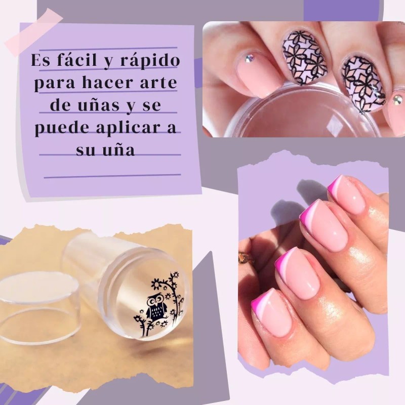 Veraly Kit Estampador De Sellos Para Uñas Con Raspador Decoración