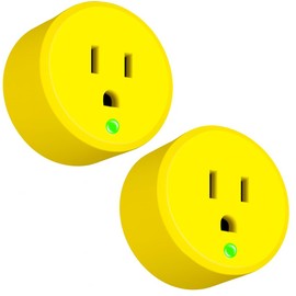 Yellow Thermostatically Controlled Outlet - On at 32°F/Off at 50 °F, Thermostat Plug Outlet, Auto Close, for Chicken Water Coop Heater Heated Water Bowl Bird Bath Deicer Roof Cable (2 Pcs)