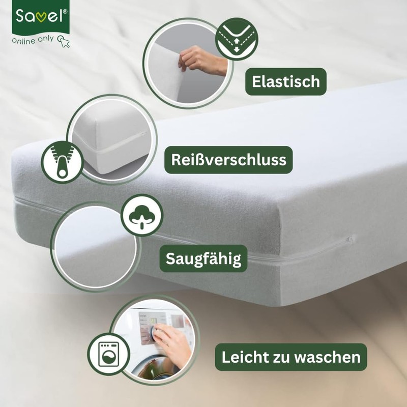 Savel - Mattress cover made of 100% cotton terry cloth,