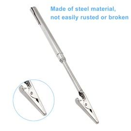 Coufce 2 Pcs Telescoping Alligator Clip Extendable Bracelet Helper Tool with Pen Clip for Mechanics Home Automobile Repairing Jewelry Fastening Picking Items(Silver)