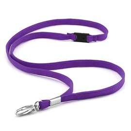 CKB LTD Premium Lanyards Neck Strap with Breakaway and Swivel Metal Clip for ID Card Holder Lanyard Plain (Purple, Pack of 50)