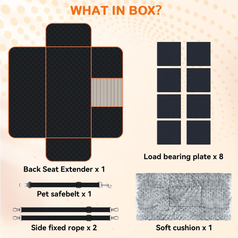 TNELTUEB Dog Car Seat Cover with Bed Mat, Back Seat
