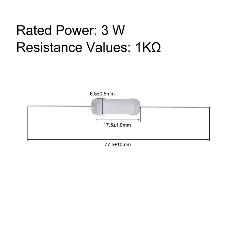 sourcing map 20pcs 3W 3W Metal Oxide Layer Resistor Axial