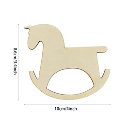 30 Pack 4 Inch Wood Rocking Horse Crafts Unfinished Wood Rocking Horse Cutouts Wooden Rocking Horse Hanging Ornaments DIY Rocking Horse Craft Gift Tags for Home Party Decoration Craft Project