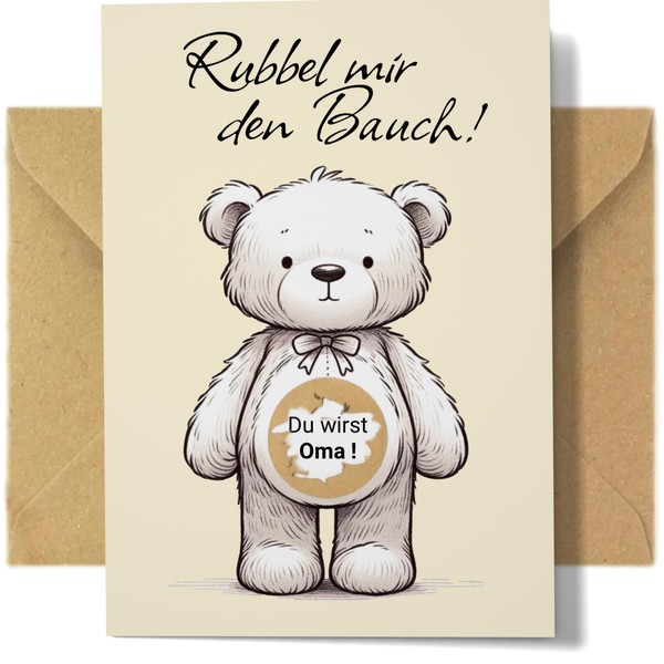 Laurea Verde Du wirst Grandma - Scratch Card for Pregnancy