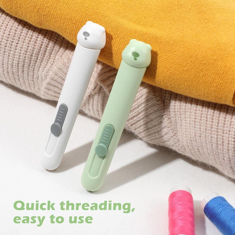 2 Pcs Automatic Needle Threader Seam Ripper Upgraded 3 in