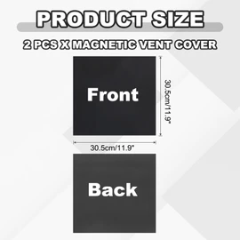 PATIKIL 12" x 12" Magnetic Vent Cover, 2 Pcs Floor Wall Air Registers Cover Magnet Vent Blocker for Home RV HVAC Fireplace Furnace, Black