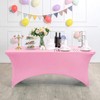 Pink Spandex Tablecloth 6ft Tight Fitted Washable Stretch Table Cover