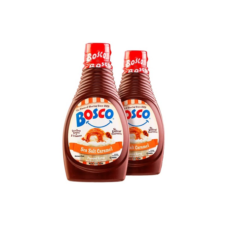 Bosco Sea Salt Caramel Syrup 15oz (2 Pack) | Thick