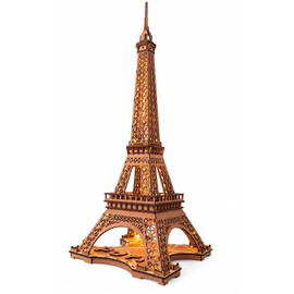 ROBOTIME 3D Puzzle for Adults DIY Model Building Kit Wooden Eiffel Tower Craft Kit Architecture Toy Set Brain Teaser Gifts for Friend