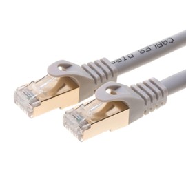 1,8 m - 61 m U/FTP CAT 7 Cable blindado dorado Ethernet RJ45 Cable de conexión de red Ethernet de 10 Gigabit, gris, 25ft