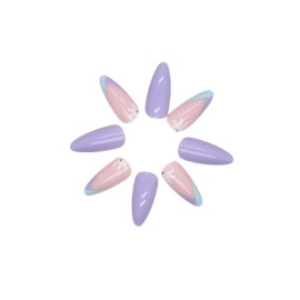 Luluizy Press On Nails Reusable Almond Long Pastel Nail Tips 5 Accessories