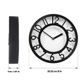 KANEODOT Small Wall Clock for Living Room,8 Inch Modern Arabic Numeral Wall Clock Battery Operated,Non Ticking Silent Wall Clock,Home Decorative Clock for Bedroom,Office,Kitchen,Farmhouse