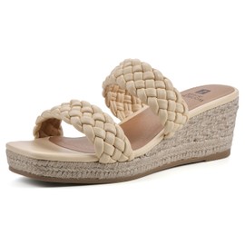 WHITE MOUNTAIN Women's Salvadora Platform Wedge Sandal, Butter Cream/Smooth, 7 M