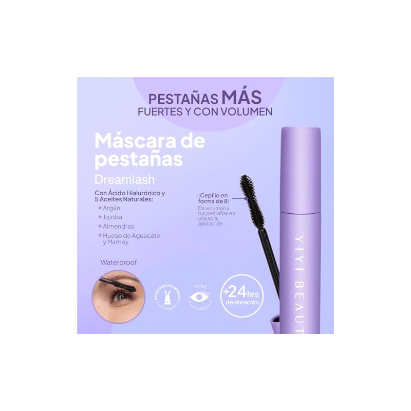 Kit Yiyi Beauty Máscara Pestañas Dreamlash + Delineador de Ojos