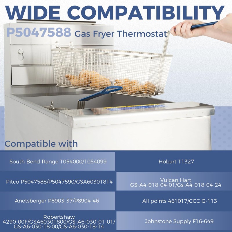 ETERMETA Gas Fryer Thermostat Compatible with Pit-co P5047588, GSA60301800, 4290-006,