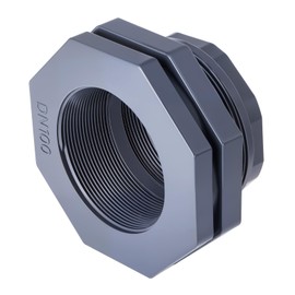 Maasechs 1 Pcs 4 Inch PVC Bulkhead Fitting Water Tank Connector Plumbing Bulkhead Pipe Fitting NPT for Rain Barrels, Aquariums, Tubs, Pools