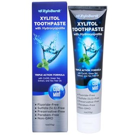 XyloBurst Hydroxyapatite Toothpaste with Xylitol - Fluoride-Free Hydroxyapatite Toothpaste, SLS-Free, Paraben Free, Cruelty Free, Made in the USA, Coo