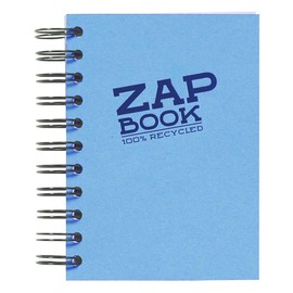 Clairefontaine 8359C Zap Book Sketchbook with Double Spiral, DIN A6 10.5 x 14.8 cm, 80 Sheets, 80 g, 100% Recycled Paper, Ideal for Notes or Drawings, Assorted Colours, Pack of 1