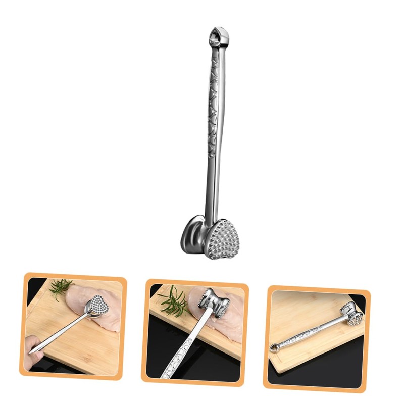 ABOOFAN Heart Shaped Multi-Use Meat Tenderizer Mallet Double-Sided Zinc Alloy