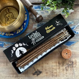 Tribal Soul Incense Sticks (3 Packs x 15g) – Hand-rolled in India, Natural & Aromatic Scents for Cleansing, Meditation: (Moon Ritual)