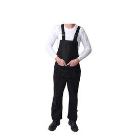 GRS Bib and Brace Dungaree Overalls Painters Suit for Decorators Builders, Black, XL