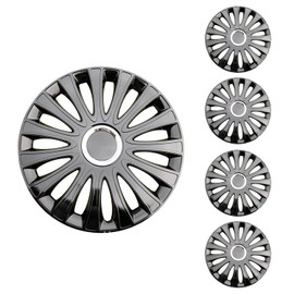 Cavonsen Hubcap Wheel Cover Replacement R15 Wheel Rim Cover Snap On Hub Caps Kit Universal Compatible with Sedan、Truck、SUV、Coupe -Set of 4 （Black，15 inch）