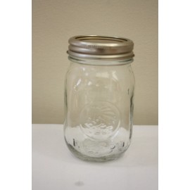 Golden Harvest NEW! Vintage Antique Glass 16oz Pint Golden Harvest Mason Jar w/ Lid (Lot of 6)