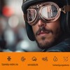 fufupaw Motorcycle Goggles Retro Motorcycle Goggles Windproof Aviator Goggles Windproof