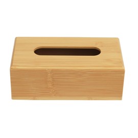 GMMH Bamboo Cosmetic Tissue Box Tissue Dispenser for Tissues or Cosmetic Tissues for Bathroom, Tissue Box for Bedside Table or Kitchen, Natural Wood