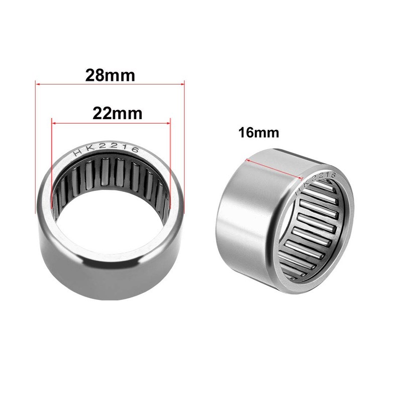 sourcing map HK2216 Drawn Cup Needle Bearing 22 mm Bore