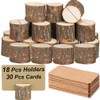 Toncoo 18Pcs Premium Wood Place Card Holders and 30Pcs Kraft
