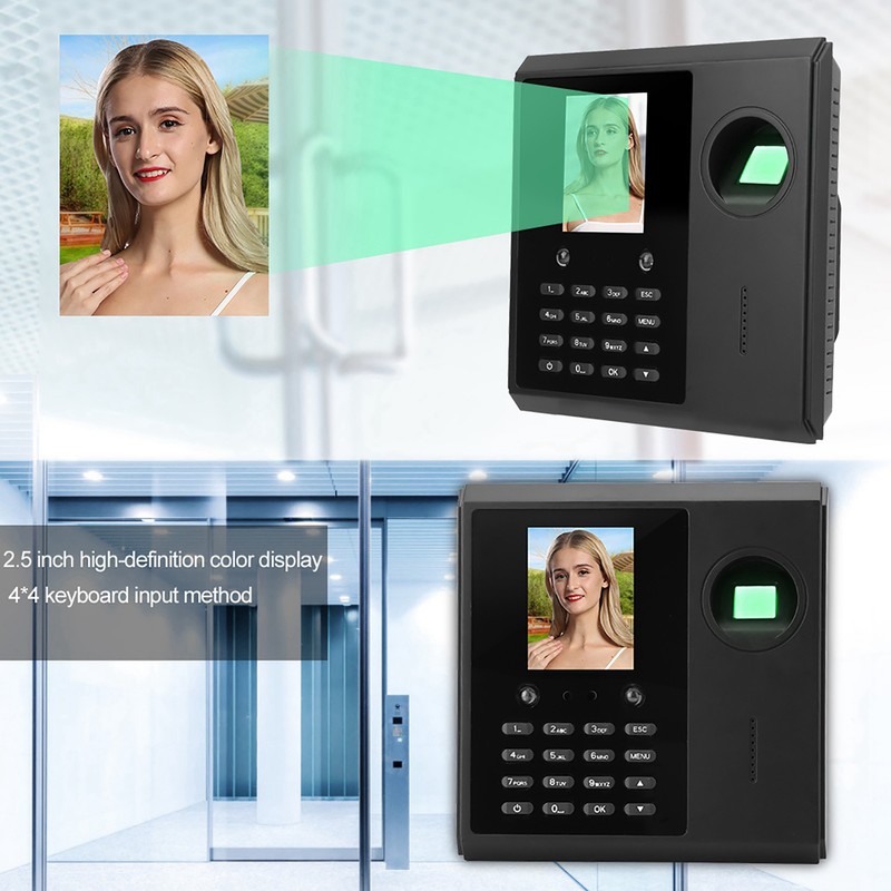 2.5in Face Fingerprint Time Attendance Access Control Machine w/ Network