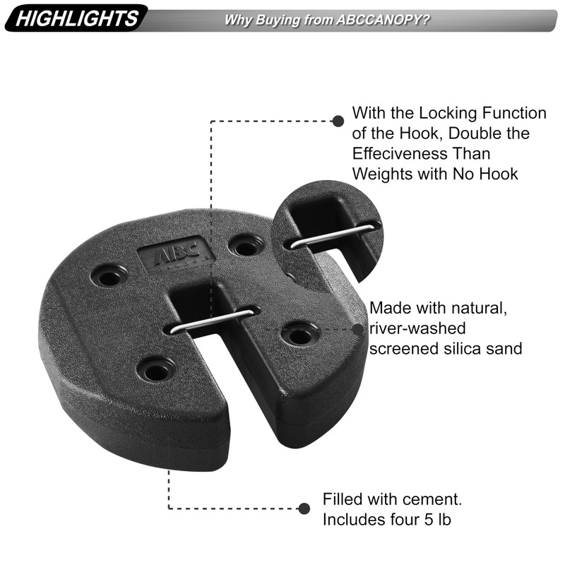 ABCCANOPY Easy Canopy Weights with Lock Design for Wind Resistance,