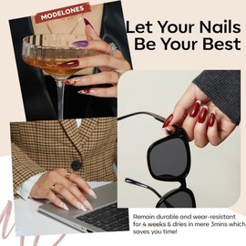 modelones 40 Pcs Gel Nail Polish Set, 36 Colors Valentines Red Nude Brown Green Pink White Black Gel Nail Polish Kit Purple Blue Nail Art with Base Coat& Matte Glitter Glossy Top Coat DIY LED Gift