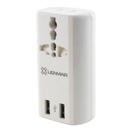 LENMAR AC150USBW Ultra-Compact All-in-One Travel Adapter with USB Port (White)