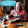 KIRKAS 10X Magnifying Glass with Light and Stand, 2-in-1 Stepless