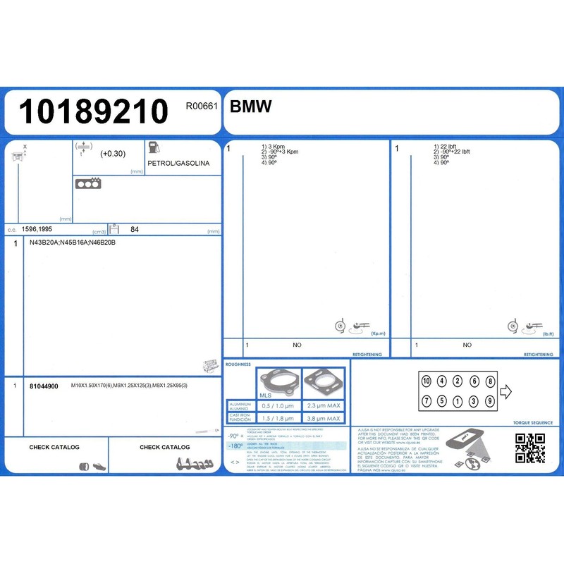 Ajusa 81044900 Cylinder Head Screw Set