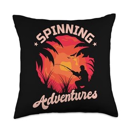 Angler, Fischer, Angel Fish Fish Outifts And Gifts Angel, Angler Fisherman Outfit Bass Fishing Throw Pillow, 18x18, Multicolor