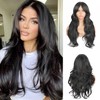 Aisaide Long Wavy Layered Wig with Curtain Bangs for Women