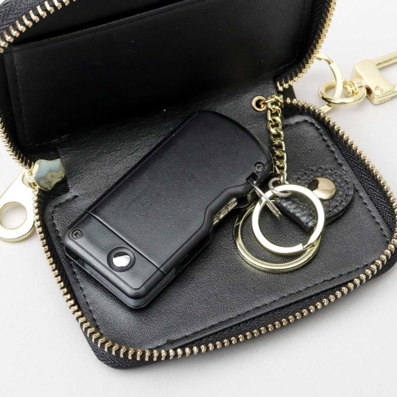 Scandinavian Forest Women's Key Case, Smart Key Case, Genuine Leather,