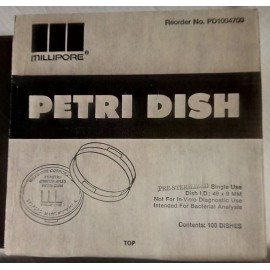 Millipore 49 x 9 mm petri dish box of 100