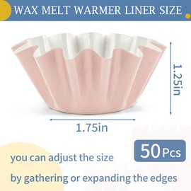 50 Pcs Wax Melt Liners, Wax Melt Warmer Liners, Leakproof & Reusable Wax Melt Cups for Wax Burner, Wax Melters, Candle Warmers, Scented Wax, Plug Warmers, Electric Wax Warmers, Pink