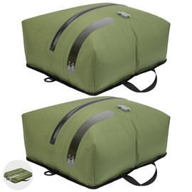 ONTYZZ Travel Vacuum Compression Bags Reusable Compression Bag with IP67 Waterproof Zipper Space Saver Vacuum Bags for Suitcase,Two Pack Green